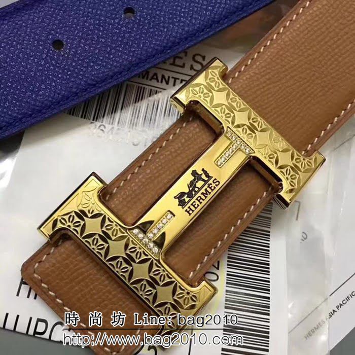 愛馬仕HERMES 純手工雙面手掌紋 精品高端男士皮帶 HHG1280